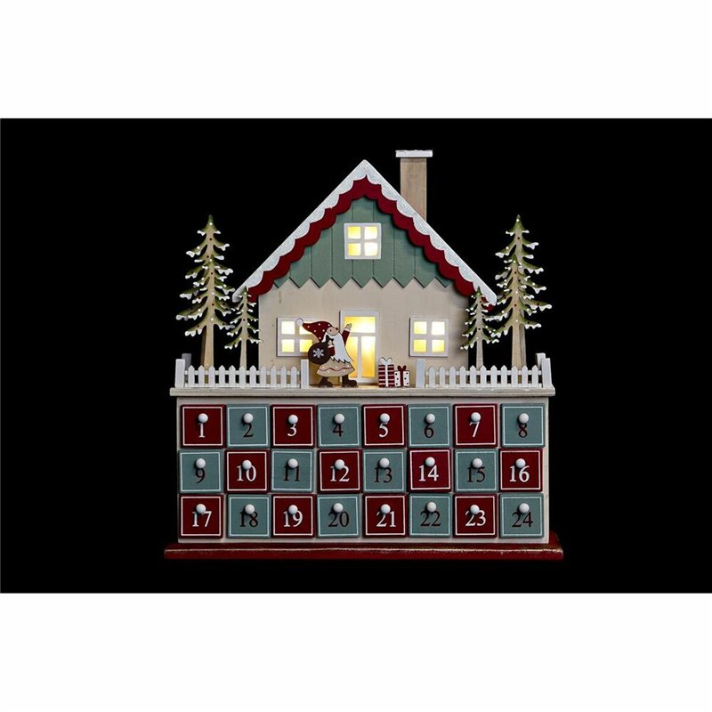Image secondaire de Calendrier de lAvent DKD Home Decor Bois Maison (32 x 8 x 33 cm) (2 Unités)