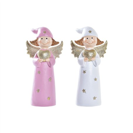 Décorations de Noël DKD Home Decor Porcelaine Ange (7 x 5 x 14 cm) (2 Unités)