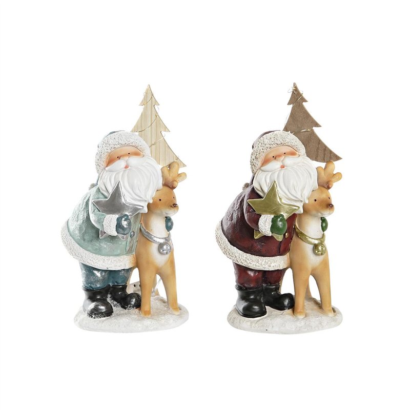Décorations de Noël DKD Home Decor Résine (15,5 x 15,5 x 28 cm) (2 Unités)