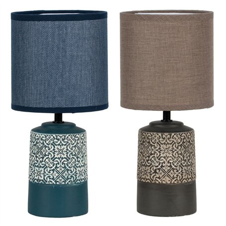 Lampe de bureau DKD Home Decor Céramique Grès 50 W (15 x 15 x 32 cm) (2 Unités)