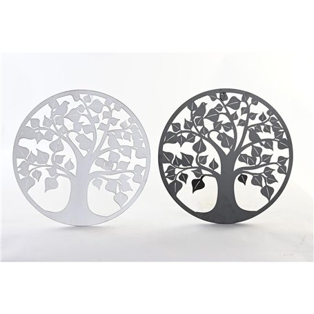 Décoration murale DKD Home Decor Arbre Métal Traditionnel (2 Unités) (40 x 1 x 40 cm)