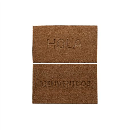 Paillasson DKD Home Decor Marron Caoutchouc Coco (75 x 45 x 2