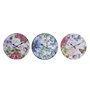 Horloge Murale DKD Home Decor Multicouleur Fleurs Bois MDF (34 x 4 x 34 cm) (3 Unités)