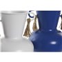 Vase DKD Home Decor Métal Blanc Blue marine (12 x 12 x 16 cm) (2 Unités)