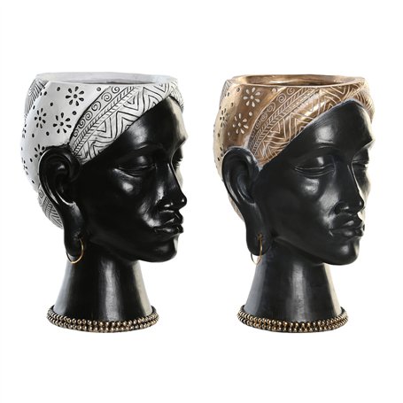 Figurine Décorative DKD Home Decor Argenté Doré Marron Résine Colonial Africaine (19