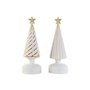 Décorations de Noël DKD Home Decor Blanc Doré 9 x 9 x 25 cm (2 Unités)