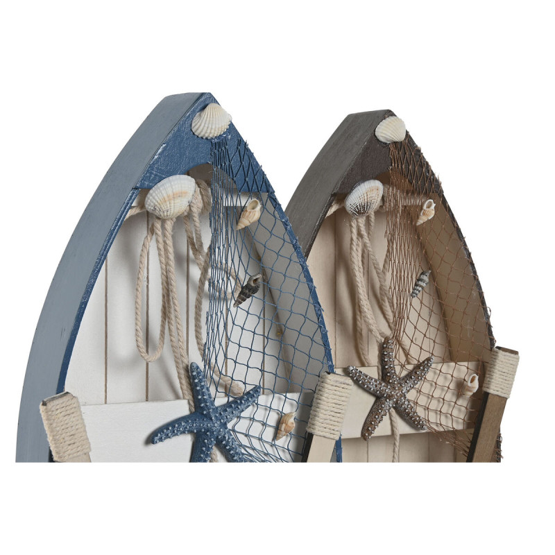 Image secondaire de Figurine Décorative Home ESPRIT Bleu Blanc Marron 20 x 7 x 40 cm (2 Unités)