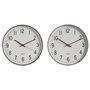 Horloge Murale Home ESPRIT Blanc Marron Naturel PVC 30 x 4 x 30 cm (2 Unités)