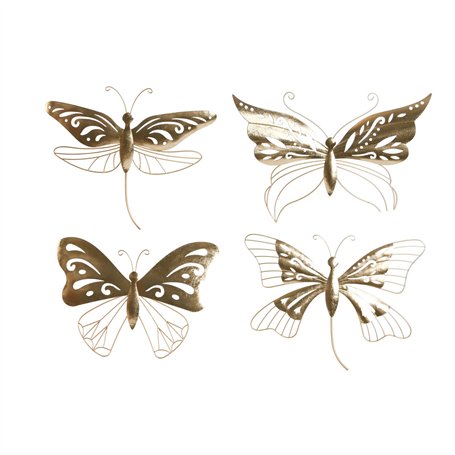 Décoration murale Home ESPRIT Doré Papillon 43 x 2 x 33 cm (4 Unités)