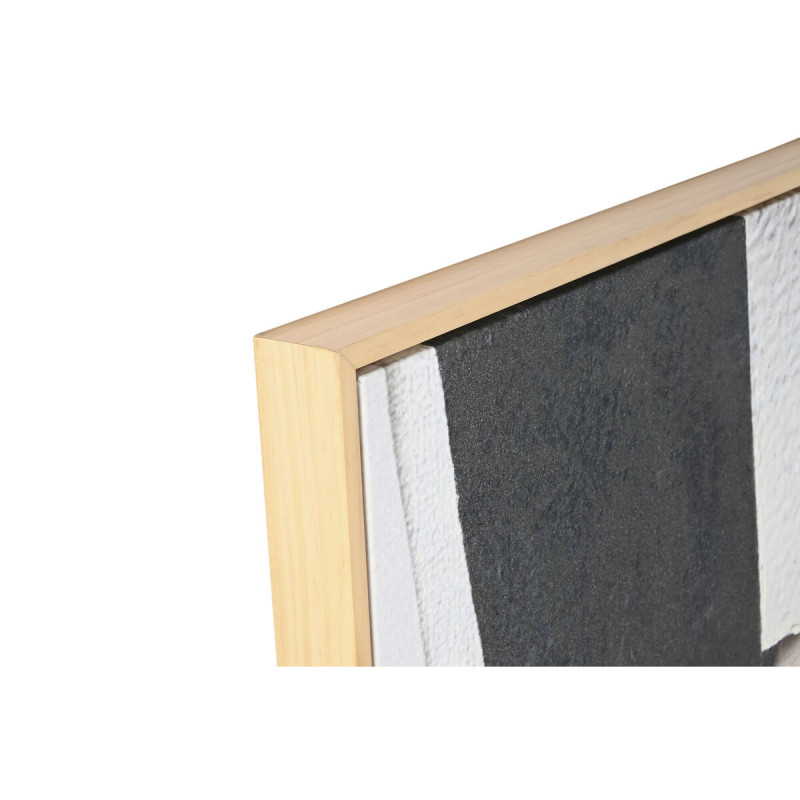 Image secondaire de Cadre Home ESPRIT Blanc Noir Beige Abstrait 103 x 4,3 x 143 cm (2 Unités)