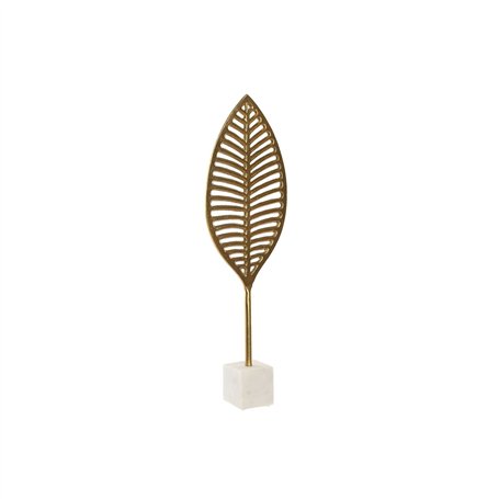 Figurine Décorative Home ESPRIT Blanc Doré Feuille d'une plante 19 x 7