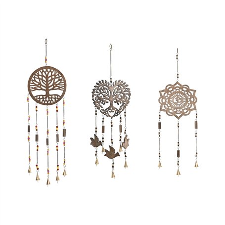 Figurine Décorative Home ESPRIT Marron Arbre Coeur soleil 20 x 20 x 61 cm (3 Unités)