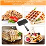 Gaufrier pour cuisinière, poêle à gaufres en fonte antiadhésive Double gaufriers belges pour le camping, la cuisson du petit-déj