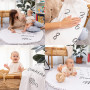 ODOXIA Couverture Etape Bébé en Français | Tapis Photo Rond Mois Garçon, Fille, Unisexe | Neutre | Cadeau Baby-Shower Personnali