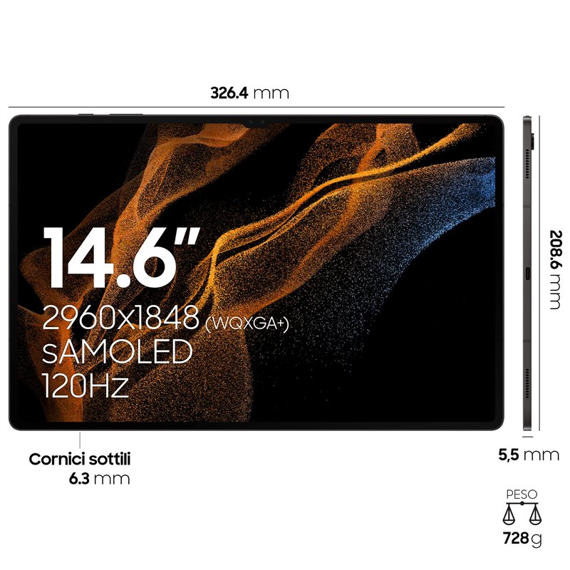 Image secondaire de Sam Galaxy Tab S8 Ultra EU 256-12-5G-gy Sam Gal. Tab S8 Ultra 5G 256/12 Graphite