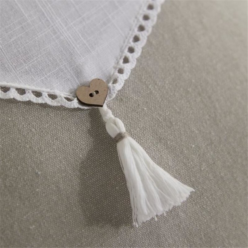 Image secondaire de Coussin - TODAY - CHARME - Slub x Chambray x Pompon Berenice - 40 x 40 cm