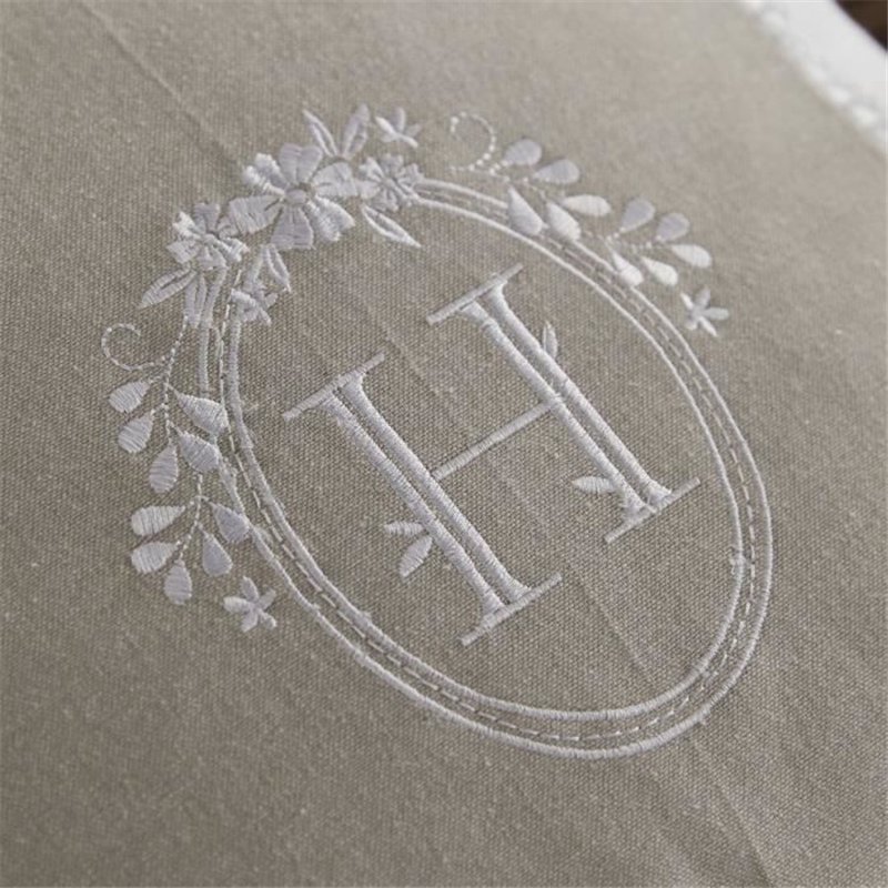 Image secondaire de Coussin - TODAY - CHARME - Slub x Chambray x Broderie Berenice - 40 x 40 cm