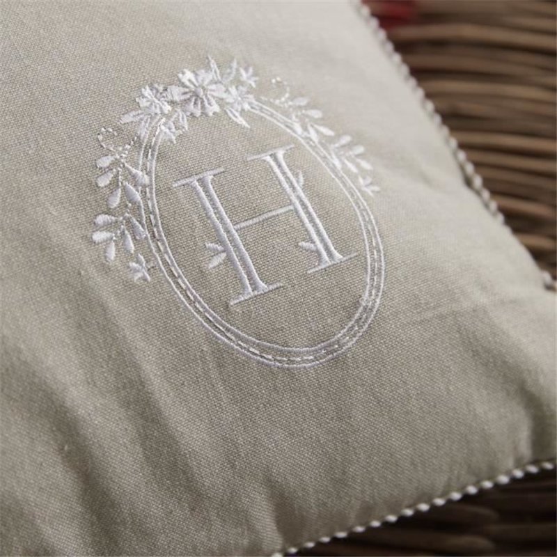 Image secondaire de Coussin - TODAY - CHARME - Chambray x Petite broderie Berenice - 40 x 40 cm