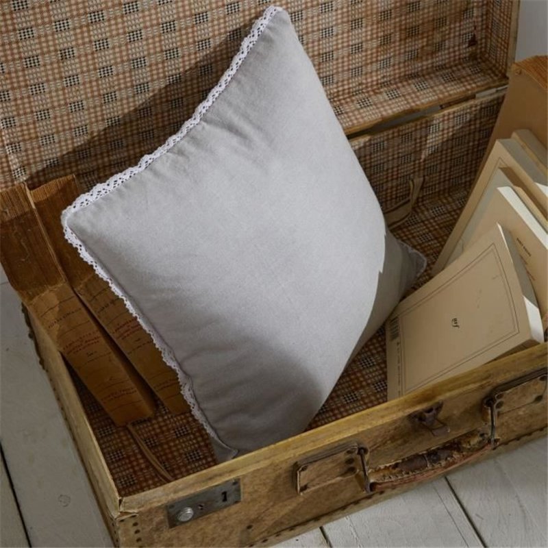 Coussin - TODAY - CHARME - Chambray x Dentelle Constance - 40 x 40 cm