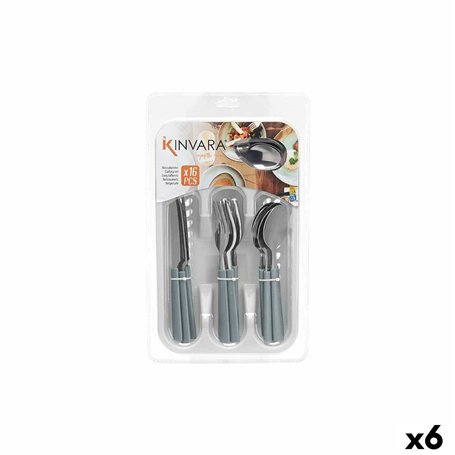 Ensemble de Couverts Gris Argenté Acier inoxydable Plastique (6 Unités)