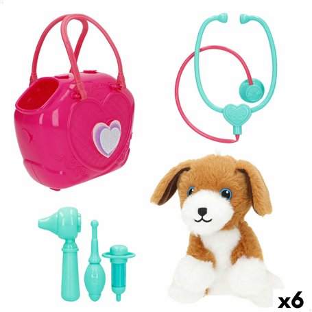 Jouet Peluche Colorbaby Tissu Peluche Plastique 10 x 17 x 9 cm (6 Unités)