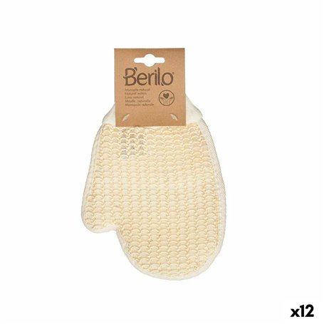 Gant Exfoliant Berilo B7083-12 Blanc Beige (12 Unités)