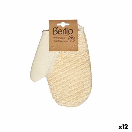 Gant Exfoliant Berilo B7083-10 Blanc Beige (12 Unités)
