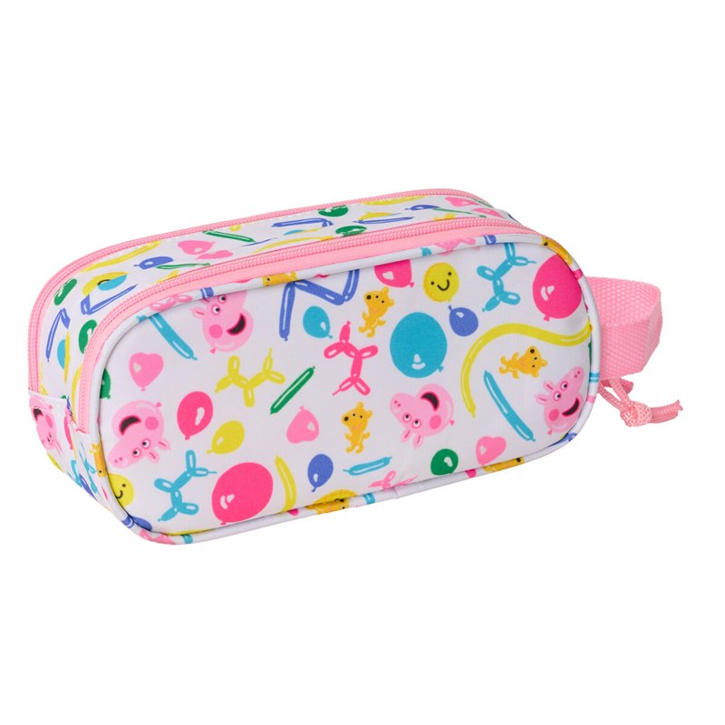 Image secondaire de Trousse Fourre-Tout Double Peppa Pig Bleu Blanc Rose 21 x 8 x 6 cm 3D