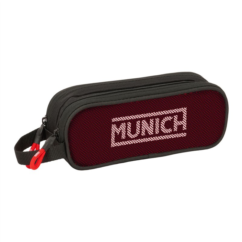 Trousse Fourre-Tout Double Munich Vulcan Noir 21 x 8 x 6 cm