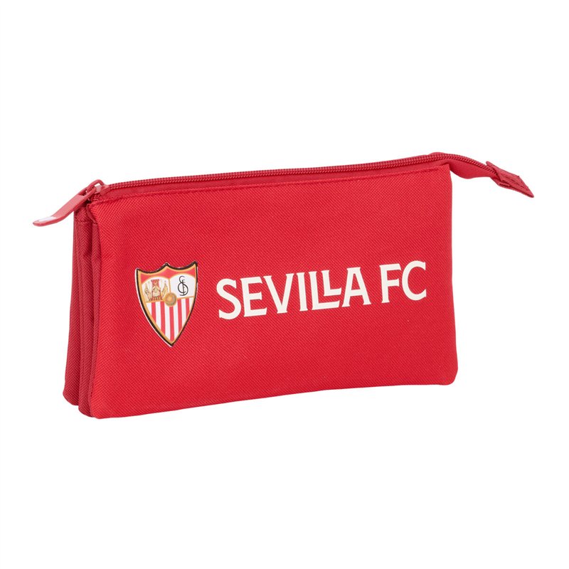 Trousse Fourre-Tout Triple Sevilla Fútbol Club Rouge 22 x 12 x 3 cm