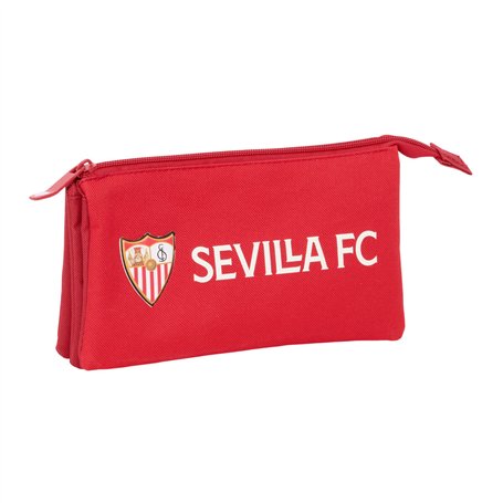 Trousse Fourre-Tout Triple Sevilla Fútbol Club Rouge 22 x 12 x 3 cm