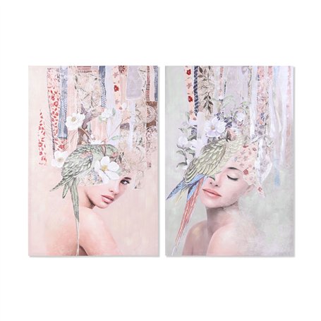 Cadre DKD Home Decor Moderne chica 80 x 3 x 120 cm (2 Unités)