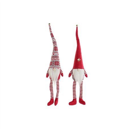 Décorations de Noël DKD Home Decor Blanc Rouge Gnome 10 x 7 x 57 cm (2 Unités)