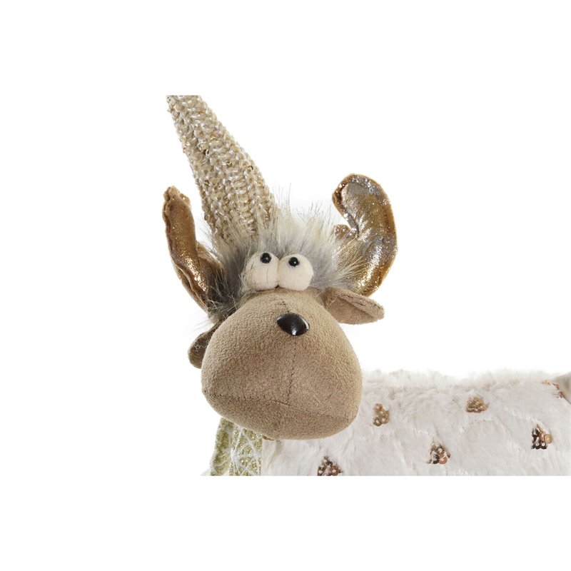 Image secondaire de Décorations de Noël DKD Home Decor Blanc Rose Renne 12 x 20 x 40 cm (2 Unités)