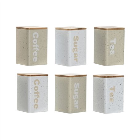 Boîte Home ESPRIT Beige Gris (2 Unités) (6 Unités)