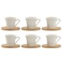 Jeu de 6 tasses avec plat Home ESPRIT Blanc Bambou Porcelaine 90 ml