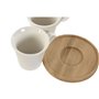 Jeu de 6 tasses avec plat Home ESPRIT Blanc Bambou Porcelaine 90 ml