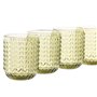 Set de Verres Home ESPRIT Vert Verre Avec relief 275 ml (6 Unités)