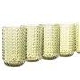 Set de Verres Home ESPRIT Vert Verre Avec relief 420 ml (6 Unités)