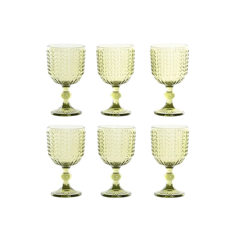 Set de Verres Home ESPRIT Vert Verre 380 ml (6 Unités)