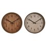Horloge Murale Home ESPRIT Marron Naturel PVC Bois 30 x 4 x 30 cm (2 Unités)