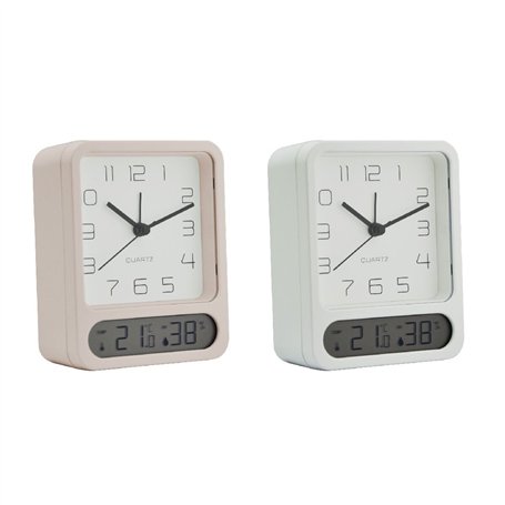 Horloge de table Home ESPRIT Blanc (2 Unités)