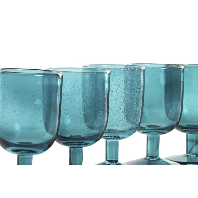 Image secondaire de Set de Verres Home ESPRIT Turquoise Verre 300 ml (6 Unités)