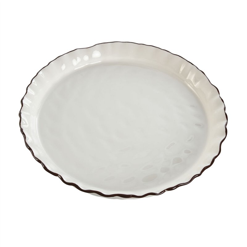 Image secondaire de Assiette plate Home ESPRIT Blanc Marron Porcelaine 26 x 26 x 11 cm