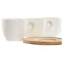 Jeu de 6 tasses avec plat Home ESPRIT Blanc Naturel Bambou Porcelaine 220 ml