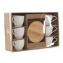 Jeu de 6 tasses avec plat Home ESPRIT Blanc Naturel Bambou Porcelaine 220 ml