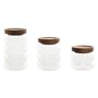 Set de 3 Boites Home ESPRIT Transparent Naturel 550 ml 750 ml 3 Pièces