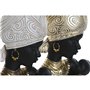 Figurine Décorative Home ESPRIT Blanc Noir Doré Africaine 15 x 9 x 25 cm (2 Unités)