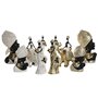 Figurine Décorative Home ESPRIT Blanc Noir Doré Africaine 15 x 9 x 25 cm (2 Unités)