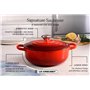 Le Creuset Sauteuse signature en fonte émaillée, 3,5 l, cerise